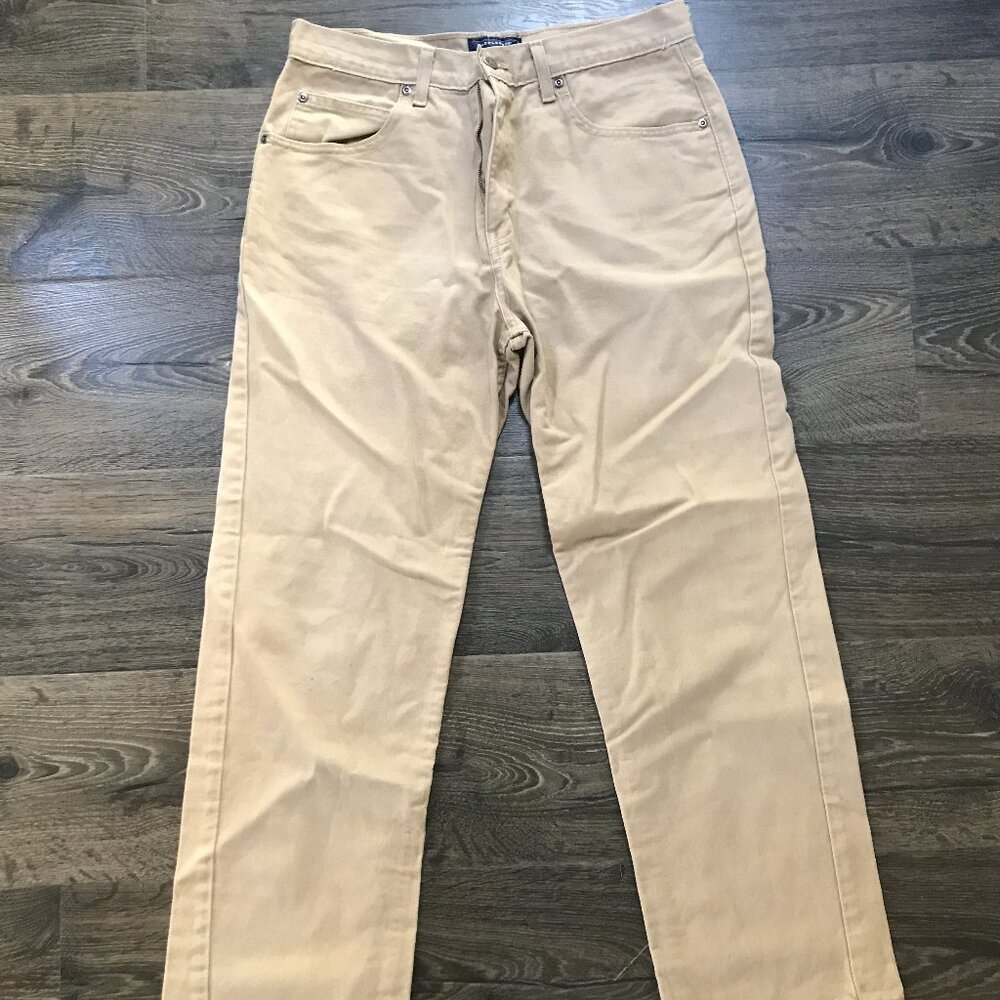 Saddlebred Men’s 32x30 Khaki Straight Leg Pants – Casual Cotton Blend